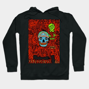 MaleMask NFT with MexicanEye Color and DarkSkin Color - Doodle Style Hoodie